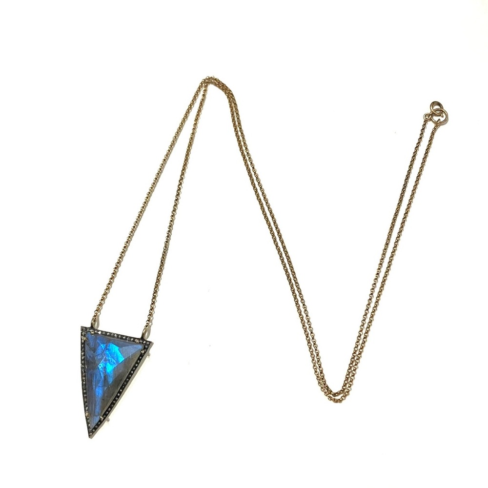 14K Gold Filled Labradorite Prism Necklace 28”